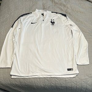 White Nike Team France Football Pullover - NEW WITH TAGS - Dry-Fit